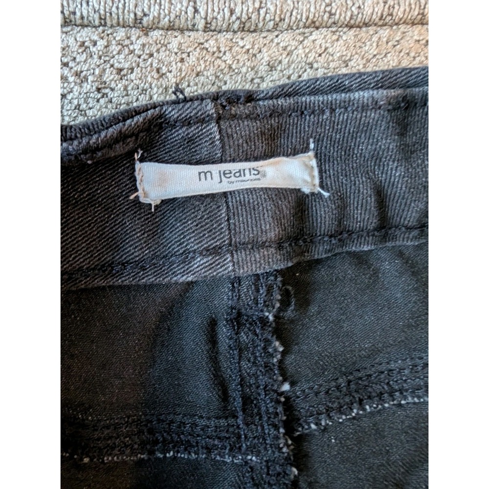 M Jeans By Maurice's Women's Size Large Long Black Jeans Button Up Skinny - Picture 3 of 4